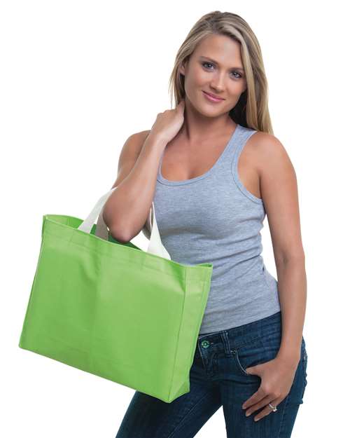 USA-Made Canvas Medium Gusset Tote Bag - Lime Green