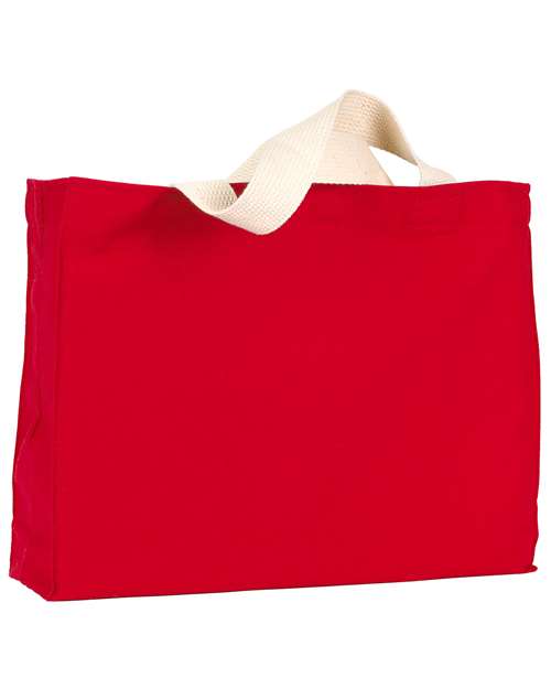 USA-Made Canvas Medium Gusset Tote Bag - Red
