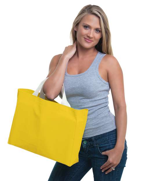 USA-Made Canvas Medium Gusset Tote Bag - Yellow