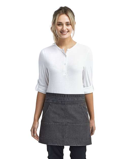 Jeans Stitch Denim Waist Apron - Black Denim