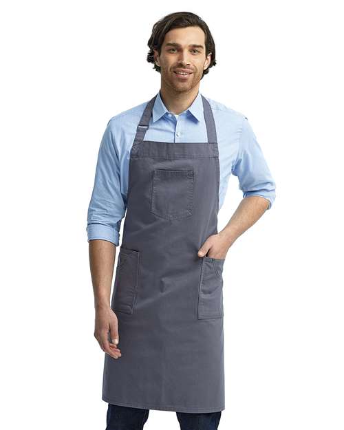 Chino Bib Apron - Steel
