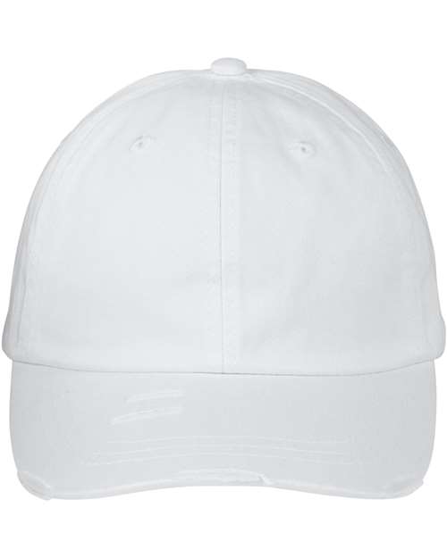 Classic Pigment Distressed Dad Hat - White