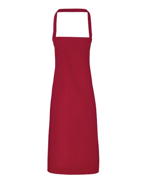 Organic Cotton Bib Apron - Burgundy