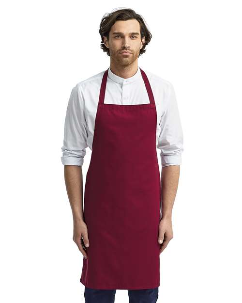 Organic Cotton Bib Apron - Burgundy