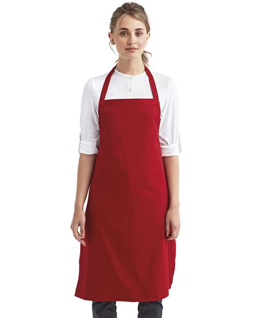 Organic Cotton Bib Apron - Red