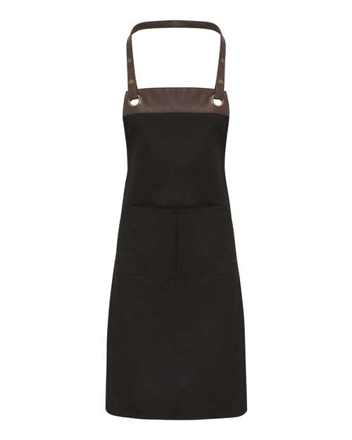 Espresso Bib Apron - Black/ Brown