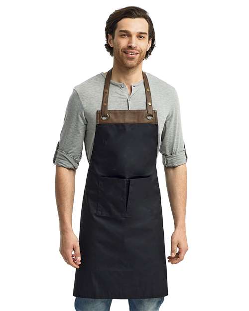 Espresso Bib Apron - Black/ Brown