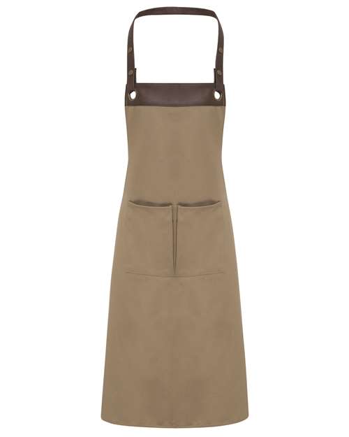 Espresso Bib Apron - Khaki/ Brown