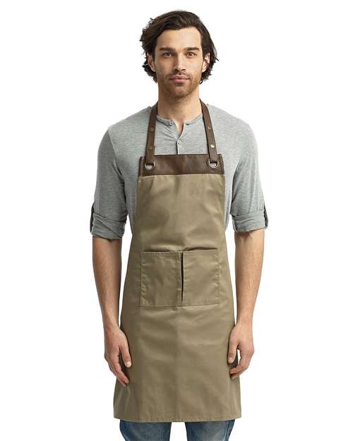Espresso Bib Apron - Khaki/ Brown