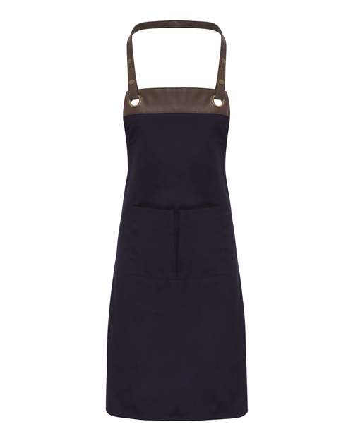 Espresso Bib Apron - Navy/ Brown