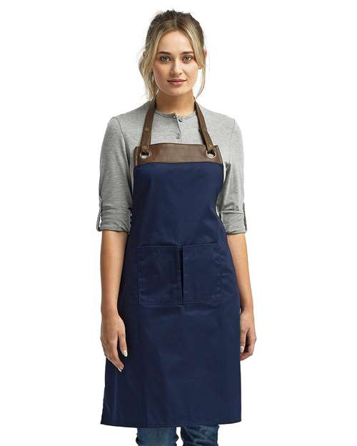 Espresso Bib Apron - Navy/ Brown