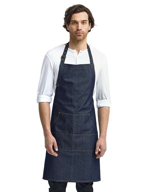 Jeans Stitch Denim Bib Apron - Indigo Denim