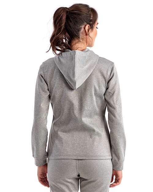 Women's Spun Dyed Full-Zip Hooded Sweatshirt - Grey Melange