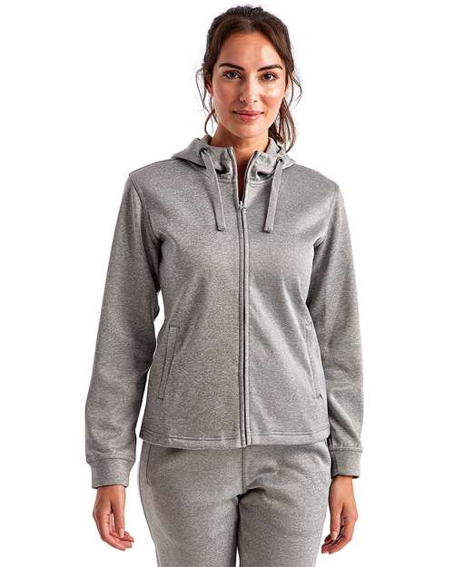 Women's Spun Dyed Full-Zip Hooded Sweatshirt - Grey Melange