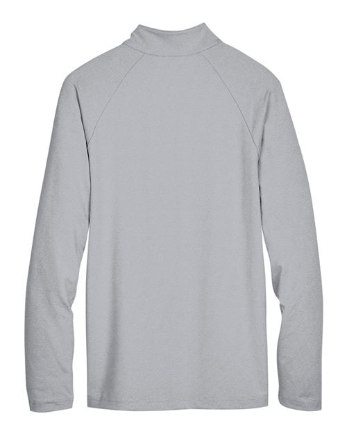 Men's CrownLux Performance® Clubhouse Micro-Stripe Quarter-Zip Pullover - Black