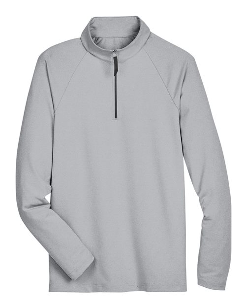 Men's CrownLux Performance® Clubhouse Micro-Stripe Quarter-Zip Pullover - Black