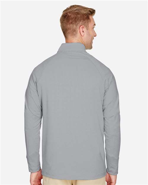 Men's CrownLux Performance® Clubhouse Micro-Stripe Quarter-Zip Pullover - Black