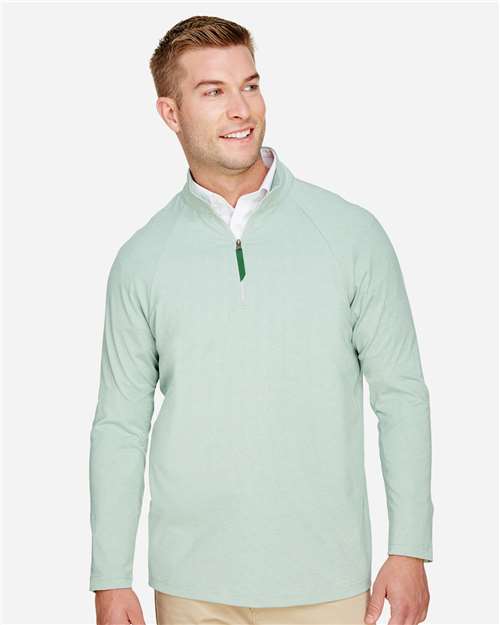 Men's CrownLux Performance® Clubhouse Micro-Stripe Quarter-Zip Pullover - Kelly Green