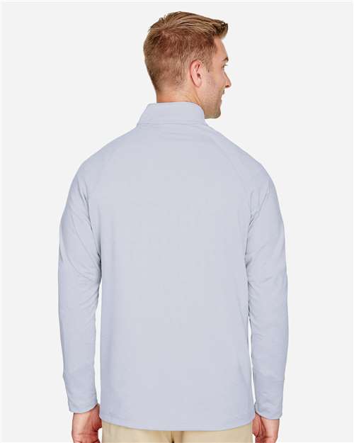 Men's CrownLux Performance® Clubhouse Micro-Stripe Quarter-Zip Pullover - Navy