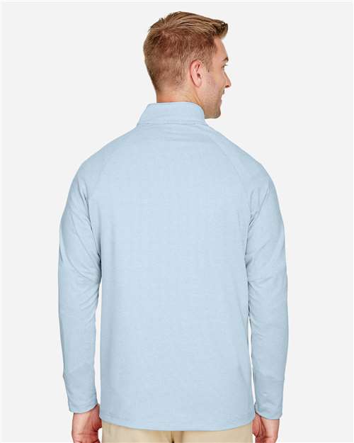 Men's CrownLux Performance® Clubhouse Micro-Stripe Quarter-Zip Pullover - Ocean Blue