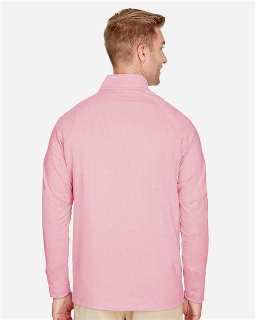 Men's CrownLux Performance® Clubhouse Micro-Stripe Quarter-Zip Pullover - Red
