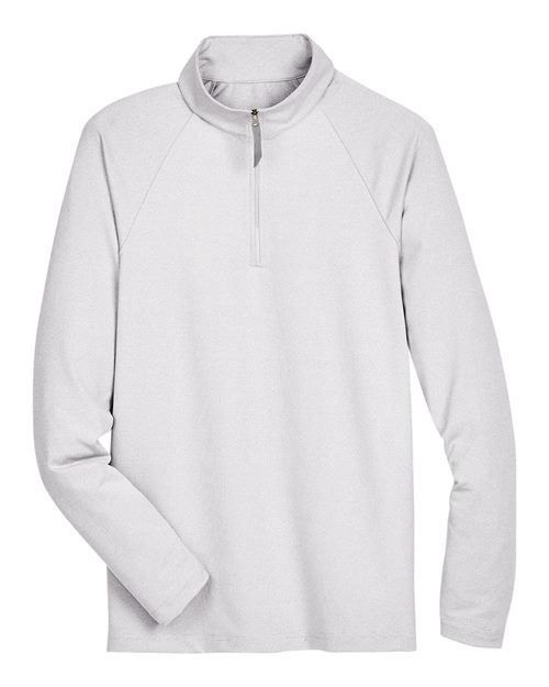 Men's CrownLux Performance® Clubhouse Micro-Stripe Quarter-Zip Pullover - Silver