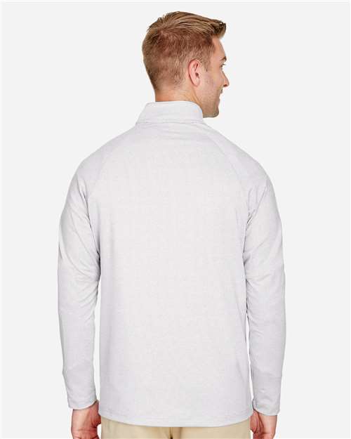 Men's CrownLux Performance® Clubhouse Micro-Stripe Quarter-Zip Pullover - Silver