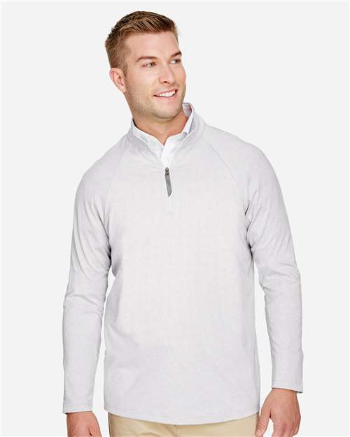 Men's CrownLux Performance® Clubhouse Micro-Stripe Quarter-Zip Pullover - Silver