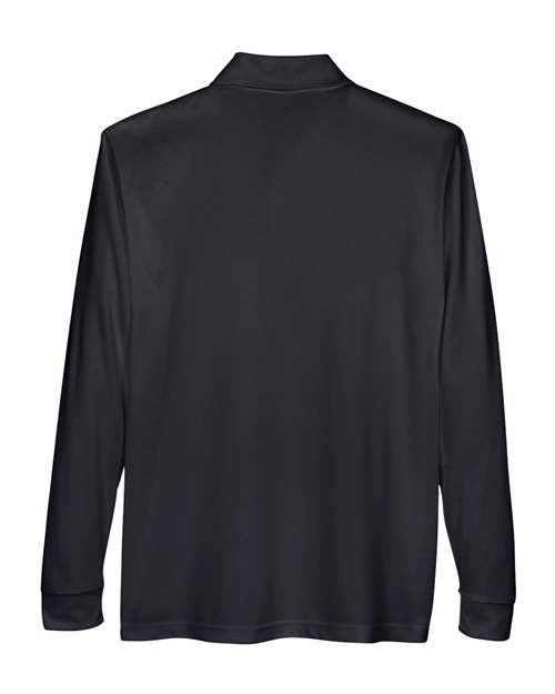 Men's Pinnacle Performance Long Sleeve Piqué Polo with Pocket - Black