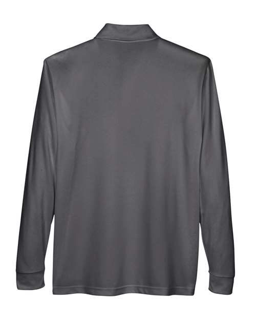 Men's Pinnacle Performance Long Sleeve Piqué Polo with Pocket - Carbon
