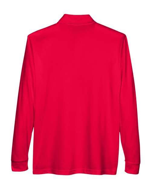 Men's Pinnacle Performance Long Sleeve Piqué Polo with Pocket - Classic Red
