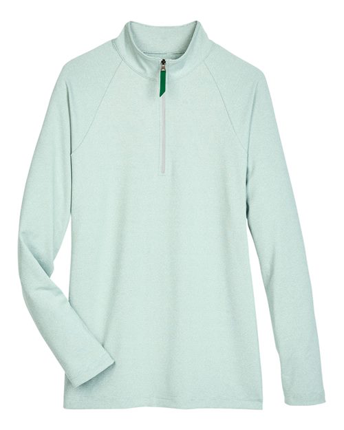 Women's CrownLux Performance® Clubhouse Micro-Stripe Quarter-Zip Pullover - Kelly Green