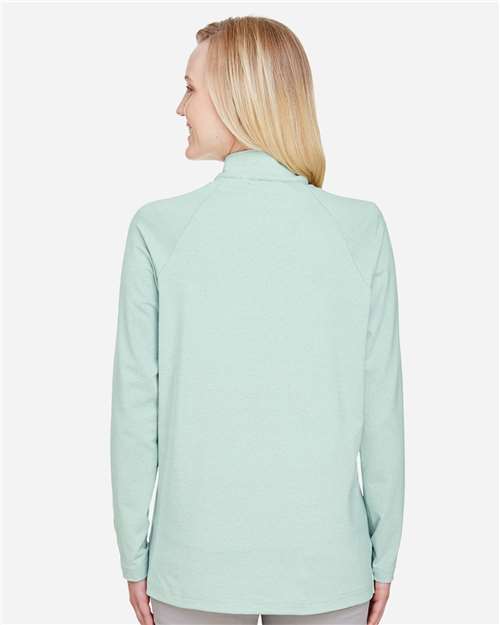 Women's CrownLux Performance® Clubhouse Micro-Stripe Quarter-Zip Pullover - Kelly Green