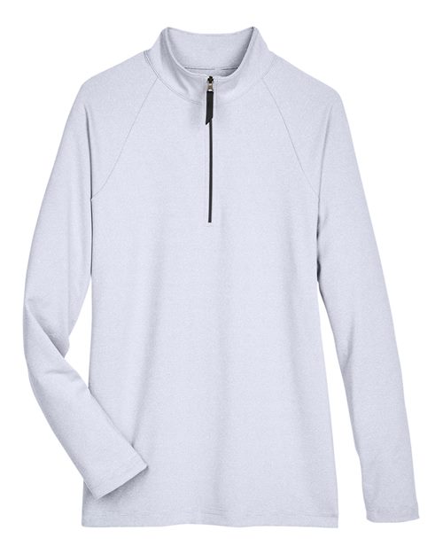 Women's CrownLux Performance® Clubhouse Micro-Stripe Quarter-Zip Pullover - Navy