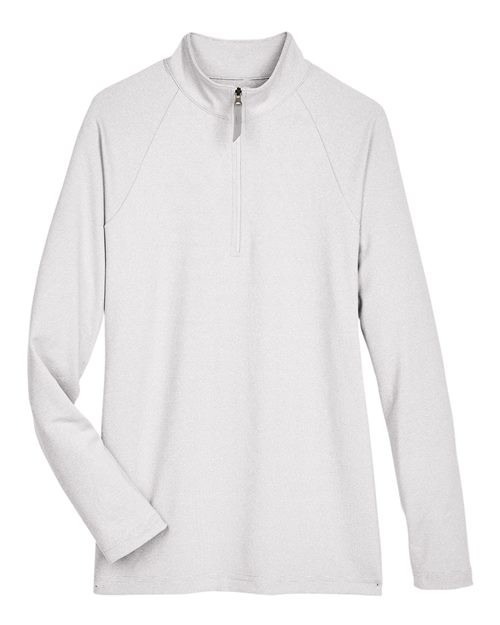 Women's CrownLux Performance® Clubhouse Micro-Stripe Quarter-Zip Pullover - Silver