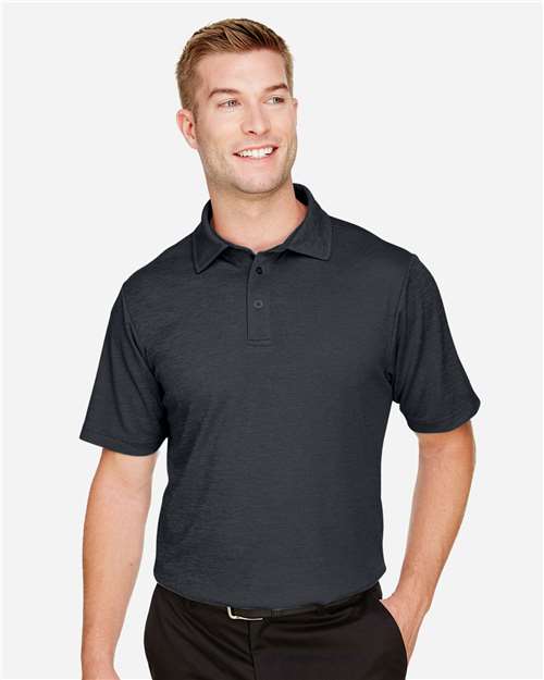 Men's CrownLux Performance® Address Mélange Polo - Black Melange