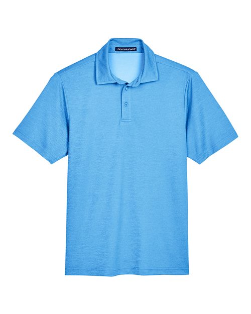 Men's CrownLux Performance® Address Mélange Polo - Ocean Blue Melange
