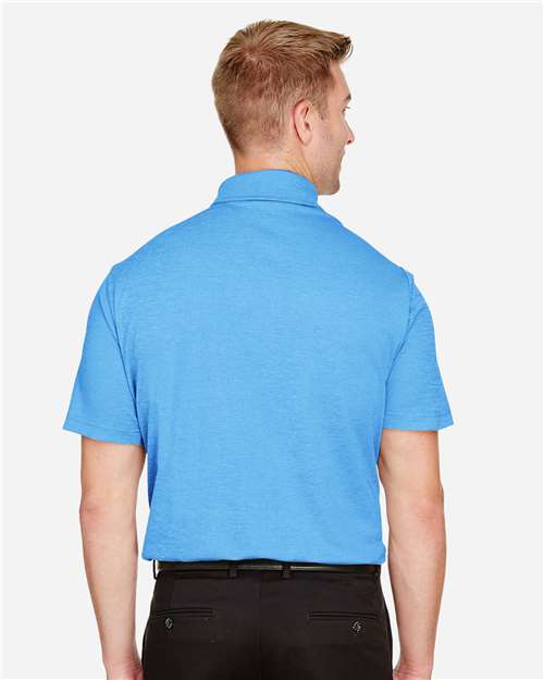 Men's CrownLux Performance® Address Mélange Polo - Ocean Blue Melange