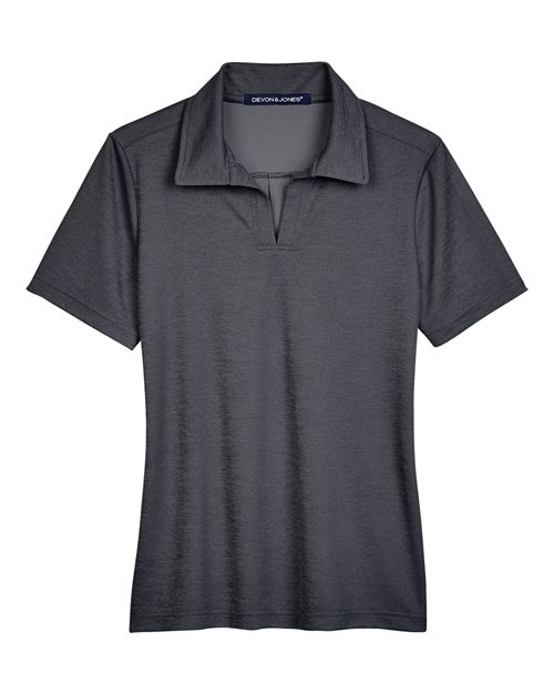 Women's CrownLux Performance® Address Melange Polo - Black Melange