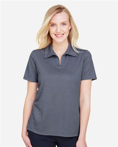 Women's CrownLux Performance® Address Melange Polo - Navy Melange