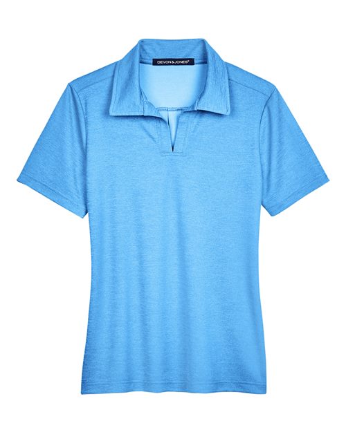Women's CrownLux Performance® Address Melange Polo - Ocean Blue Melange