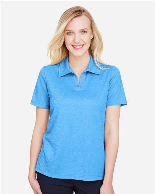 Women's CrownLux Performance® Address Melange Polo - Ocean Blue Melange