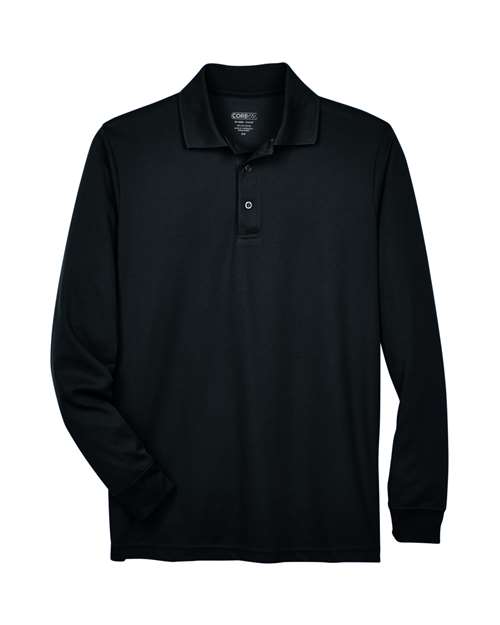 Men's Pinnacle Performance Long Sleeve Piqué Polo - Black