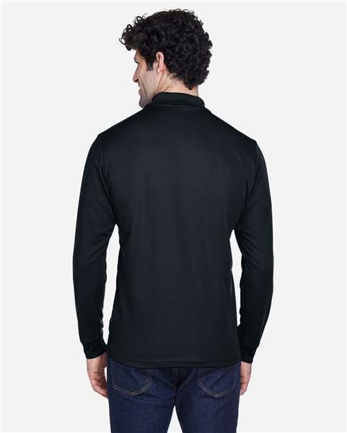 Men's Pinnacle Performance Long Sleeve Piqué Polo - Black