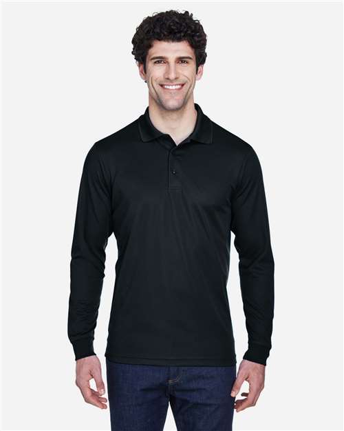 Men's Pinnacle Performance Long Sleeve Piqué Polo - Black
