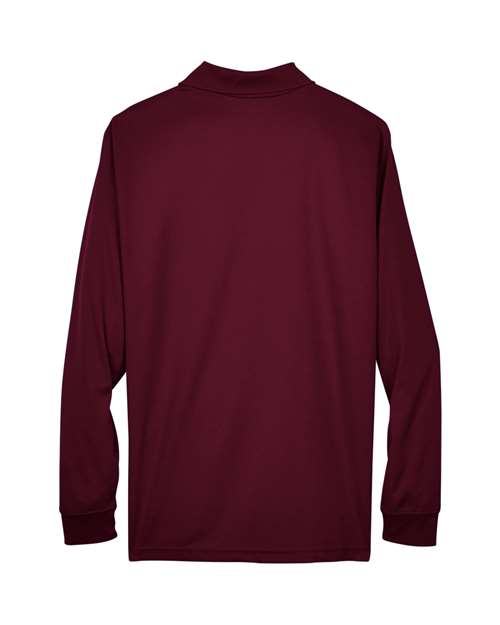 Men's Pinnacle Performance Long Sleeve Piqué Polo - Burgundy