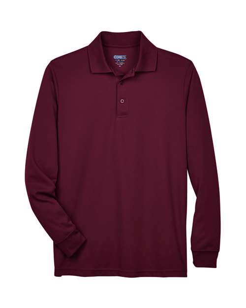 Men's Pinnacle Performance Long Sleeve Piqué Polo - Burgundy