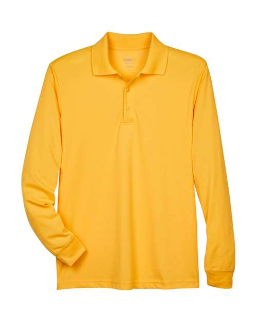 Men's Pinnacle Performance Long Sleeve Piqué Polo - Campus Gold