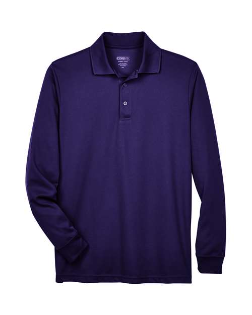 Men's Pinnacle Performance Long Sleeve Piqué Polo - Campus Purple