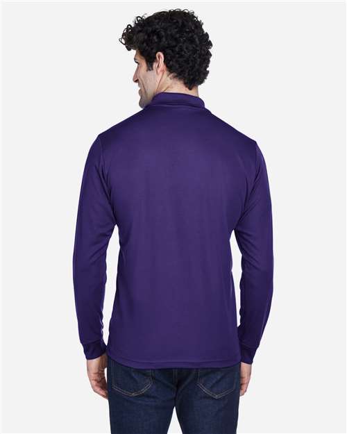 Men's Pinnacle Performance Long Sleeve Piqué Polo - Campus Purple